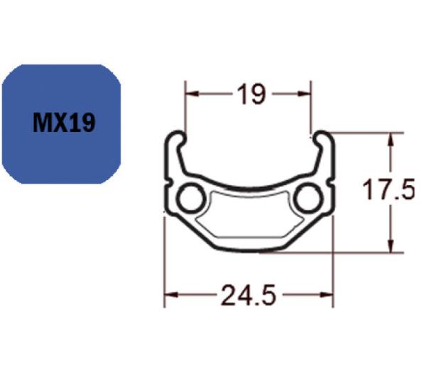 Exal Felge MX19 19-622 28" 36 Loch Schwarz Einfach &Ouml;sung
