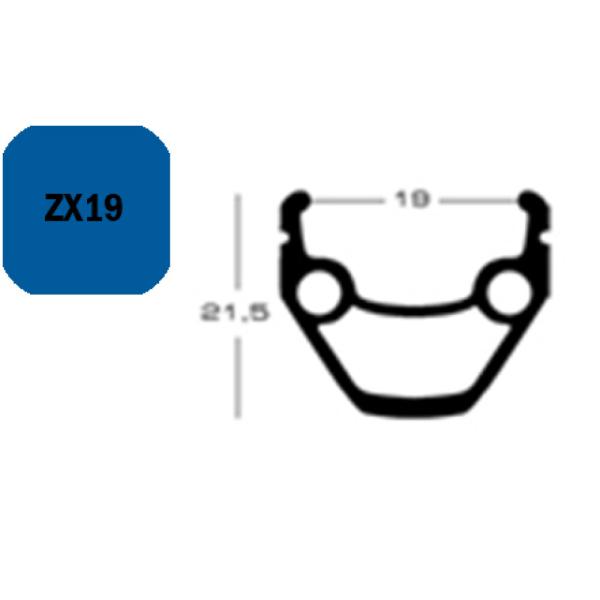 Exal FELGE ZX 19, 26" 36L SILB 19-559 VL:6,5MM EINFACHOESEN