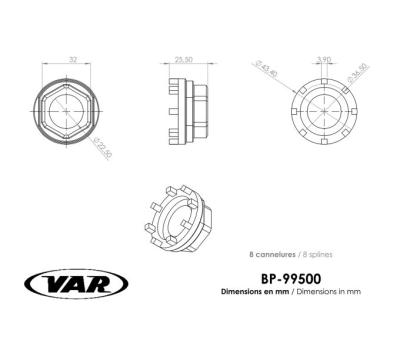VAR Innenlagerwerkzeug BP-99500 Shimano 1996-2002 XTR, ULTEGRA, DURA ACE & ISIS Produktbild 1