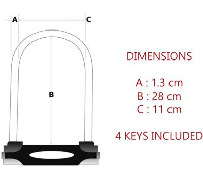 Master Lock B&uuml;gelschloss 8195LW Rot 13 mm x 280 mm x 110 mm Schl&uuml;ssel Produktbild 4